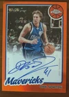 2025-26 Topps Chrome Update Auto /25 Dirk Nowitzki 1980-81 On Card