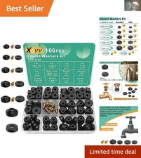 Assorted Sizes 106 PCS Flat  Beveled Faucet Washers with Brass Screws Included