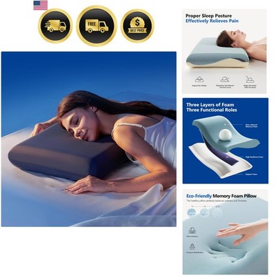 Cervical Pillow for Neck Pain Relief, Memory Foam Pillow 3.94'' Medium Profil...