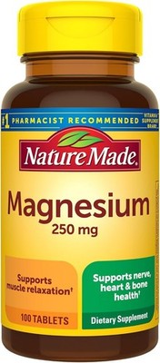 Nature Made Magnesium Oxide 250 mg Tablets for Muscle, Heart & Bone Support