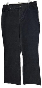 Jones New York Signature Stretch Corduroy Pants Black Size 14 NWT