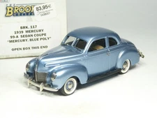 Brooklin BRK117 1/43 '39 Mercury 99-A Sedan Coupe Handmade White Metal Model Car