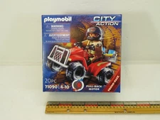 Playmobil ATV Quad Fire Department Pull-Back Motor City Action 20 pc NIB #71090