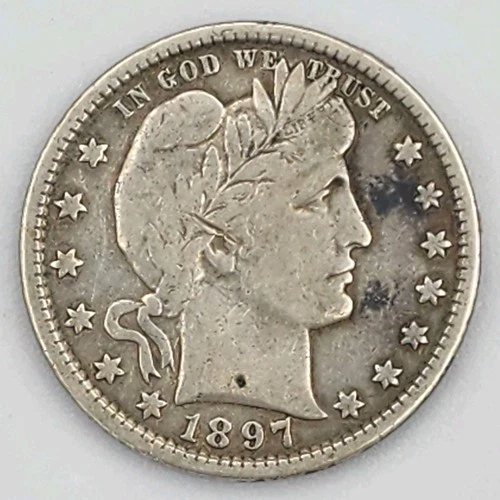 1897 Barber Quarter 25C Silver U.S. Coin
