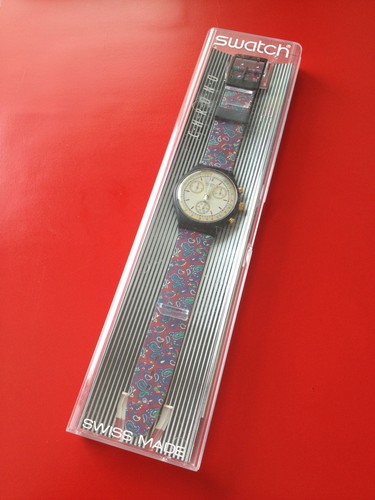 Swatch Watch Classic Chrono Award New In Box SCB108 Chronograph 1992