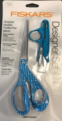 Fiskars 154162-1014 Designer 2 Piece Cutting Set 8'' Scissors & Thread Snip