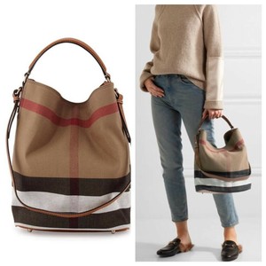 burberry canvas hobo bag