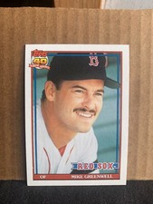 1991 Topps Baseball Card Boston Red Sox Mike Greenwell