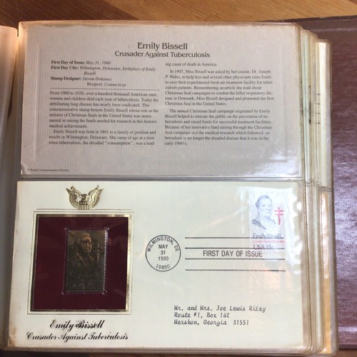 VTG 1980, Proof replicas of United States collectible stamps,22KT GOLD, 19 Pages - Picture 11 of 22
