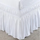 Wrap Around Ruffle Bed Skirt 700 TC Egyptian Cotton Solid White All Size Drop