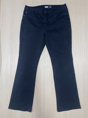 Lee Regular Fit Mid Rise Women's size 12P Black Denim jeans