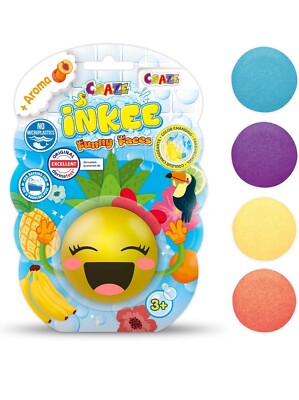 CRAZE Inkee Funny Faces Bath Bombs, 4 x Emoji Bath Bomb, Foam Bath Bombs 22450