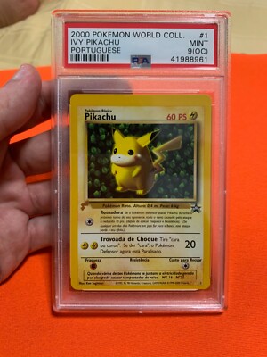 gold stamp pokemon cards PSA 9 OC Gold Stamp Ivy Pikachu World Collection Promo Pokemon Card (Low  Pop)
