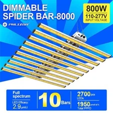 PHLIZON 800W LED Grow Light Dimmable Full Spectrum Indoor Grow FC8000 Veg&Flower