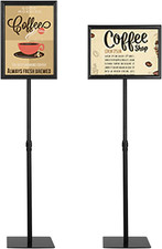 Adjustable Floor Sign Stand Heavy Duty Pedestal Holder , with Aluminum Snap Open