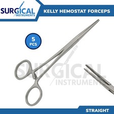 5 Kelly Hemostat Forceps 5.50" Straight Surgical Dental Instruments German Grade