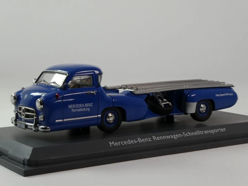 Schuco Mercedes Benz Rennwagen Car Transporter 1955 1/43 450253800 - Immagine 2 di 3