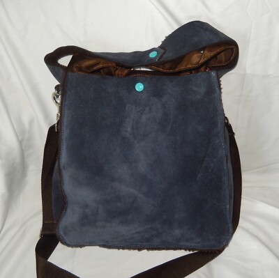 GABS HANDBAG SHOPPER SUEDE BLUE WITH INNER POCKET