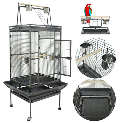 68" Large Bird Parrot Cage with Open Top Bird Cage for Cockatiel Macaw ...