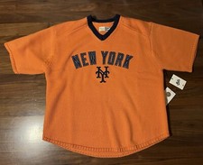 Aime Leon Dore New York Mets Short-Sleeve V Neck Baseball Logo Sweater Orange XL