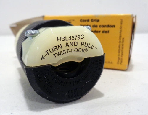 HUBBELL HBL4579C TWIST-LOCK CONNECTOR 250V L6-15R 15A 2P 3W GROUNDING 4579C