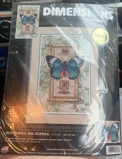 Vintage 2002 DIMENSIONS Cross Stitch Kit BUTTERFLY ON SCROLL 20006 - Unopened