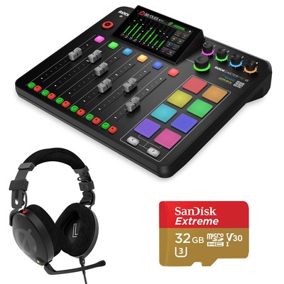 Rode RODECaster Pro II Studio Console, w/Headphones  32GB microSDHC Memory Card