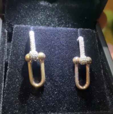 Hardwear link Rose & white Gold diamond earrings 0.42ct