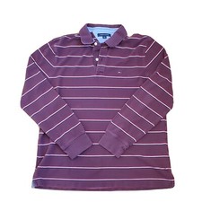 Tommy Hilfiger Shirt Mens Large Long Sleeve Cotton Brick Red Pullover GUC