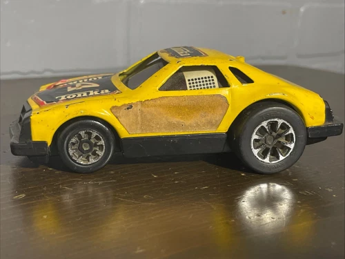 Vintage Tonka Yellow #4 Racecar - Push Button Vehicle