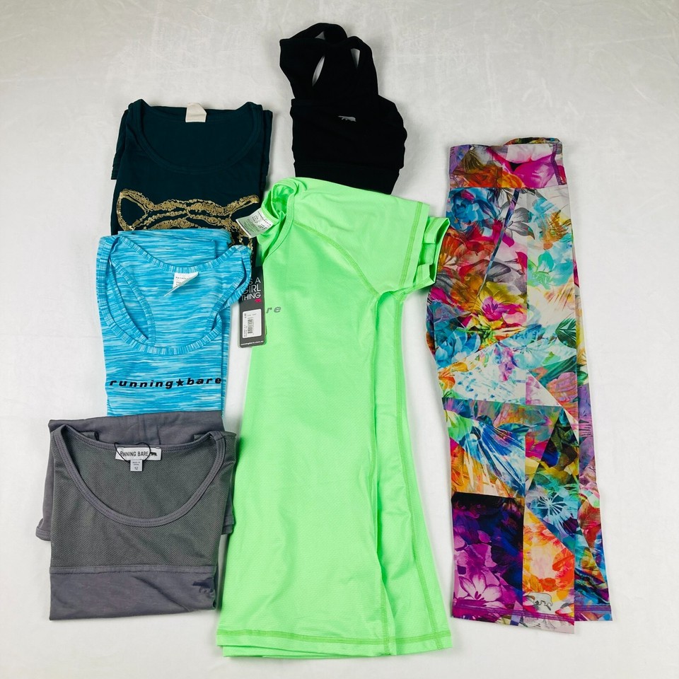 Running Bare Mixed Lot of Tops & Leggings Women size 12 AUS - Multicolor Active