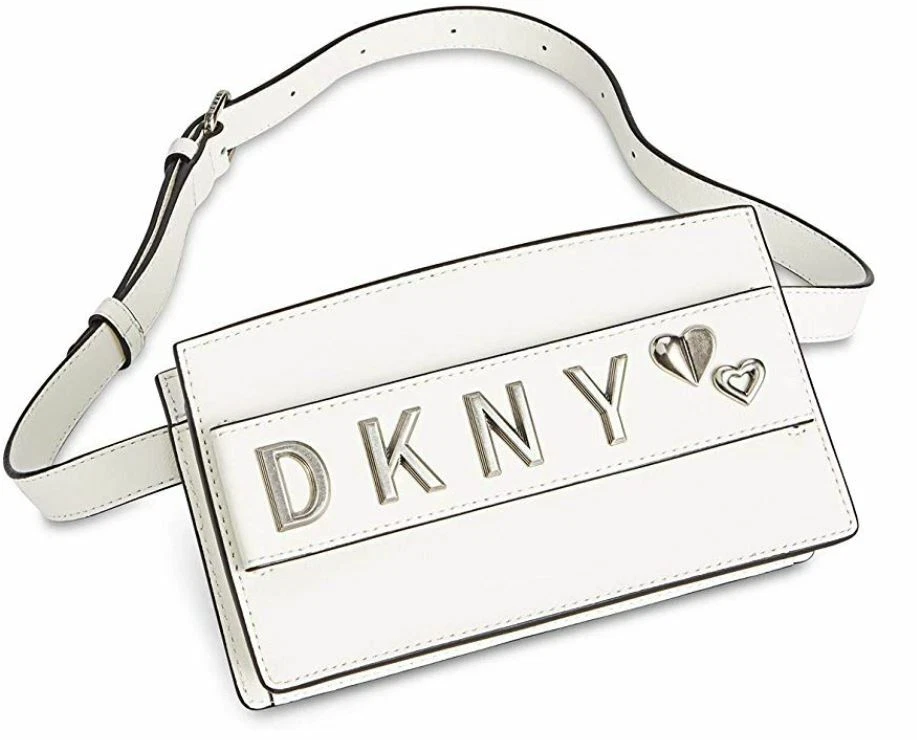 DKNY Women White Small Smoke Leather Belt Bag Snap Closure NEW | eBay