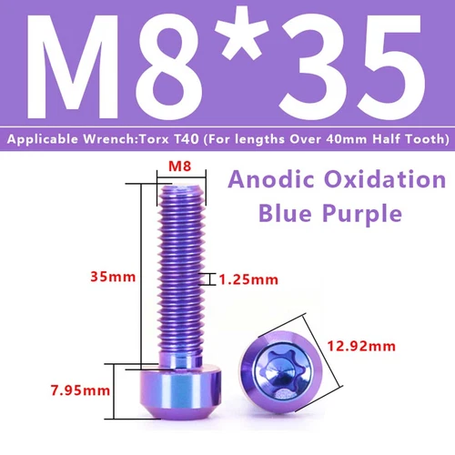 M4M5M6M8M10 Titanium Bolts Taper Cone Socket Head Motorcycle Modification Screws - Picture 42 of 205