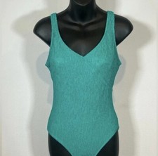Vintage 90s Jantzen Women's One Piece Swimming Suit Bright Green