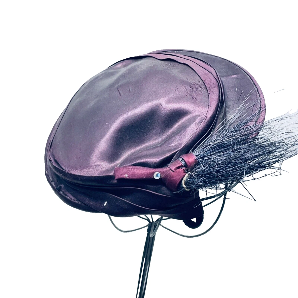 1960\'s Pillbox Style Hat Silk Flowers Netting Face Covering Satin Bow Romantic Pillbox Hat Silk - Etsy main image 3