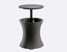 Pacific 7.5 Gallon Cool Bar Resin Outdoor Patio Beverage Cooler Table Storage