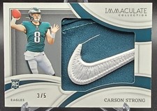 Carson Strong 2022 Immaculate Collection RC Patch /5 Philadelphia Eagles