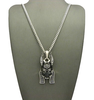 NEW ANUBIS HEAD PENDANT & 24'' BOX/CUBAN/ROPE CHAIN HIP HOP NECKLACE - XSP508R
