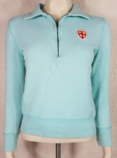 Ralph Lauren Rugby pastel green 1/4 zip cotton pullover sweatshirt ladies Small