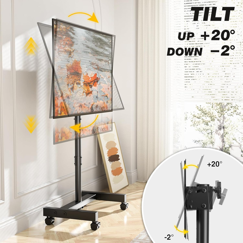 Porta TV Con Ruote per Schermi Plasma/Lcd/Led 13-50 Pollici, Girevole Supporto T - Foto 2 di 12