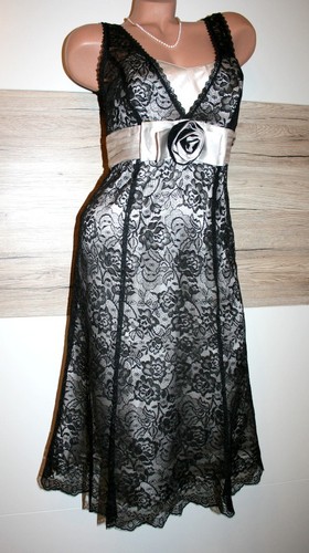 Debut DEBENHAMS CoctailKleid Spitze Lagenlook Ball Party Corsagen Kleid 10-36-38 - Bild 2 von 12