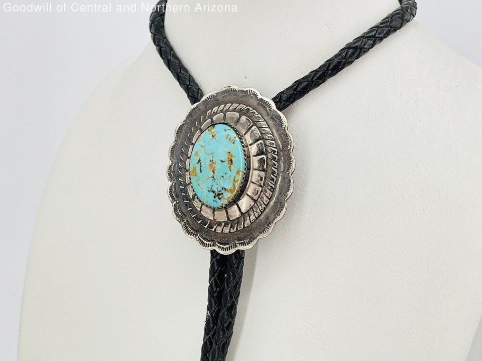 Leather Bolo Necklace w/ Turquoise 33.20 eBay