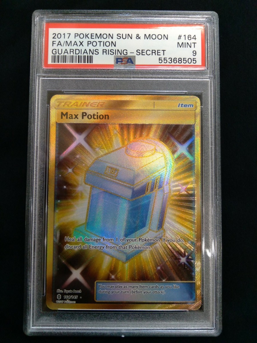 gold max potion pokemon card Max Potion (Secret) 164/145 Sm-Guardians Rising Holo for sale online