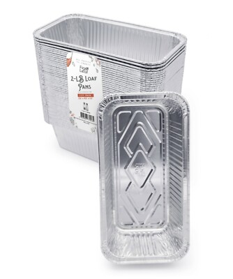 Fig & Leaf (100 Pack) Aluminum Foil 2-LB Bread Loaf Pans 8.5'' x 4.5'' x 2.5''
