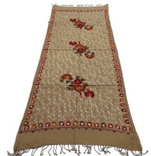 Kashmir Embroidered Floral 100 Pure Wool 28"X80" Traditional Ari Embroidery