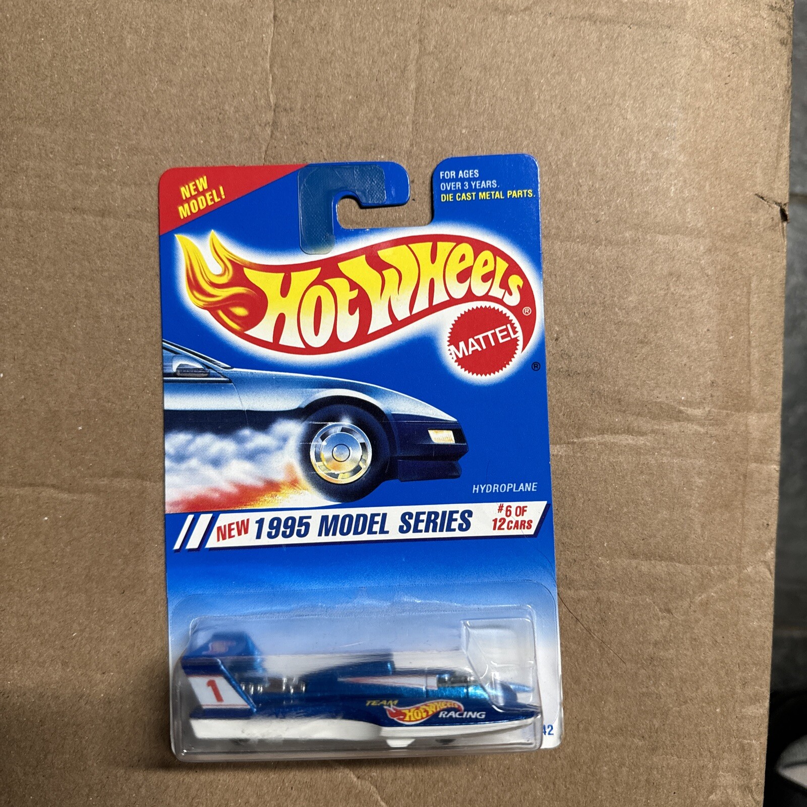 Hot Wheels 1995 Model Series #6 Hydroplane Blue w/ Race Team Logos