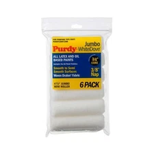 Purdy 140624612 White Dove Jumbo Mini Roller Covers, 4-1/2" X 3/8" Nap 6-Pack