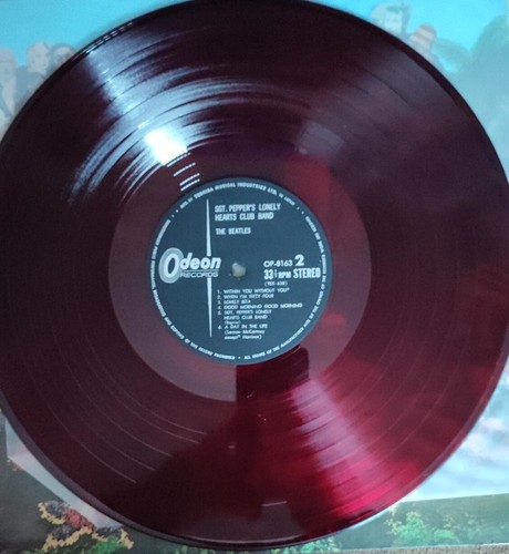 Original 1967 VG++ "TOSHIBA RED WAX" Japanese "THE BEATLES SGT. PEPPERS" "ODEON" - Picture 6 of 12
