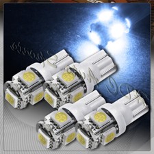 4x 5 Smd Led T10 Wedge Interior Instrument Panel Gauge Replacement Bulbs - White 4x 5 Smd Led T10 Wedge Interior Instrument Panel Gauge Replacement Bulbs - White