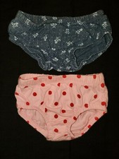 Carters Infant Girls 6M 2 pcs Bloomer Diaper Covers Denim Blue Pink Red Dots